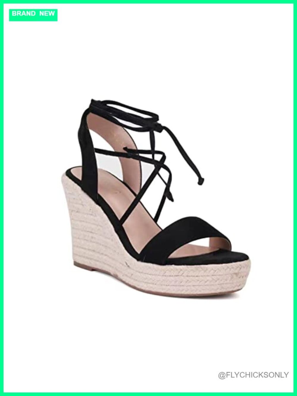 Women's Sumojiu Lace-Up Espadrille Platform Wedge Sandals Faux Suede Open Toe